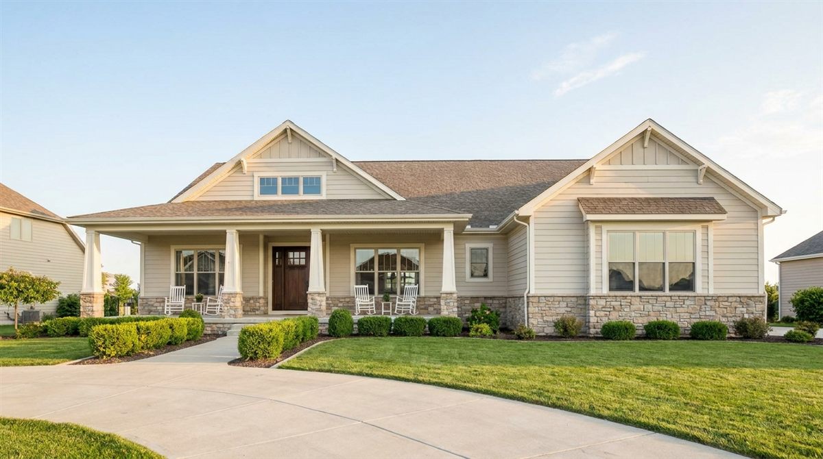 Charming move-in-ready suburban home with a welcoming porch, the kind of property a financed retail buyer purchases through a novation contract