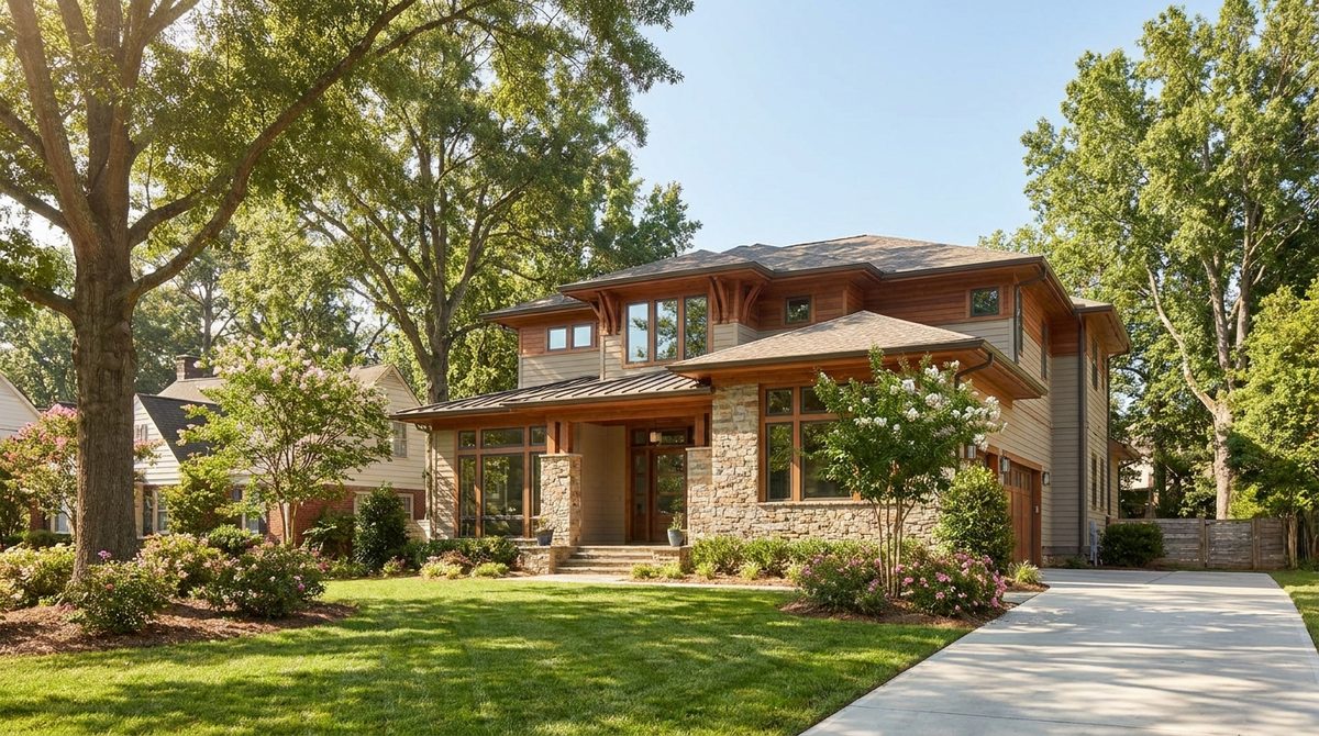 Charlotte North Carolina single-family home representative of the roughly $424K Mecklenburg County median sale price targeted by Opendoor and competing local cash buyers across the metro