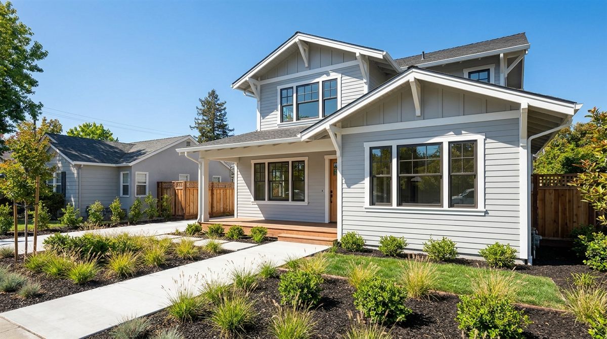 Renovated, rent-ready single-family home with fresh landscaping and bright curb appeal under a blue sky, representing the after-repair value that Opendoor alternatives calculate cash offers against