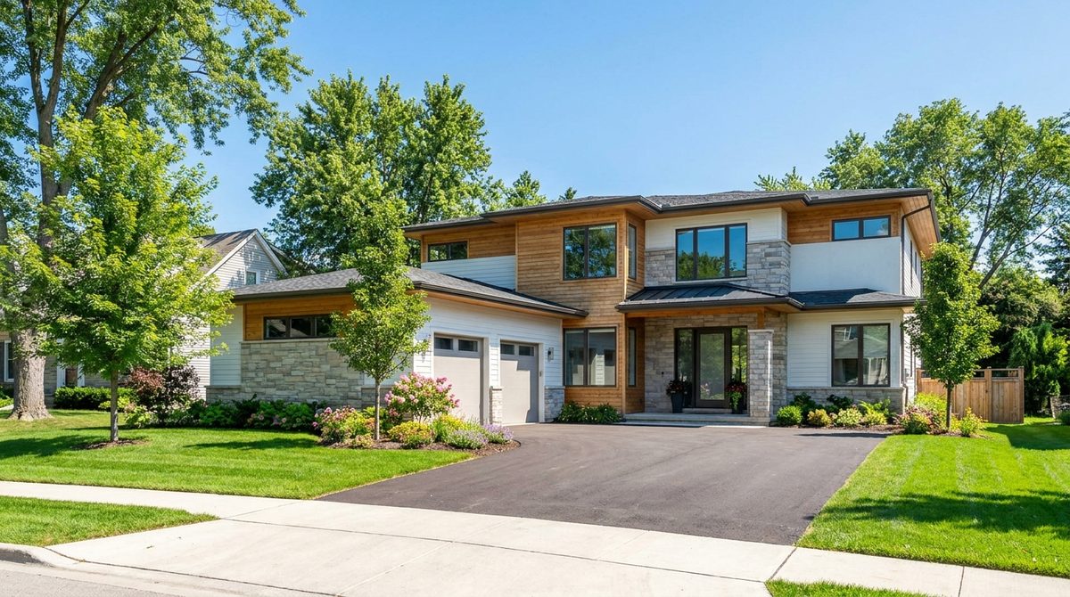 Suburban single-family home with a for-sale sign, the type of move-in-ready property an iBuyer like Opendoor targets for an instant cash offer