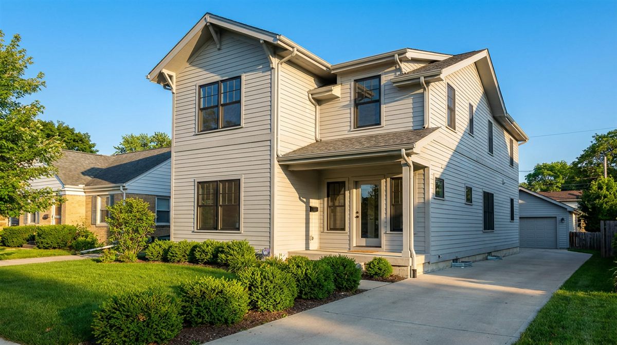 Attractive renovated single-family rental home with fresh green lawn and bright natural daylight, representing one door inside a stabilized rental portfolio financed under a blanket loan in 2026